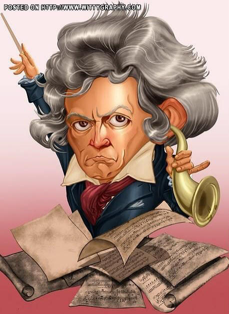 Ludwig Van Beethoven(Composer-Classical Music). The illustrator  Simplycharly has named this caricature Si… | Celebrity caricatures, Music  cartoon, Funny caricatures